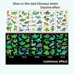5-Pack Waterproof Cartoon Dinosaur Tattoos for Parties