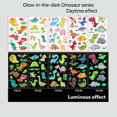 5-Pack Waterproof Cartoon Dinosaur Tattoos for Parties