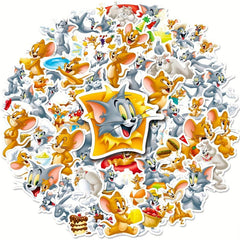 50pcs Cartoon Animal Stickers Waterproof for Laptop Water Bottles Skateboard