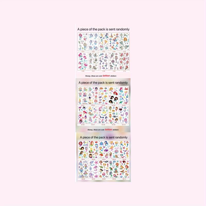 Cartoon Mermaid Temporary Tattoo Stickers Waterproof Fun Party Stickers