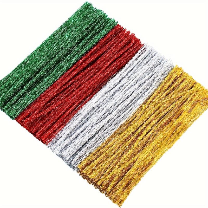 400pcs Christmas Chenille Sticks with 50 Bobbles Glitter Pipe Cleaners