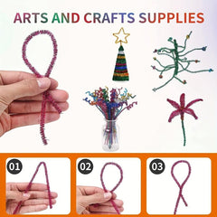 100pcs Glitter Pipe Strips for Craft Supplies - DIY Creative Crafts Decor