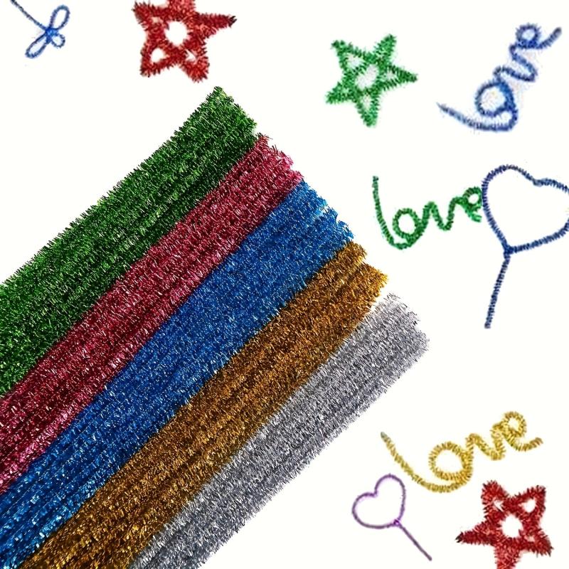 100pcs Glitter Pipe Strips for Craft Supplies - DIY Creative Crafts Decor