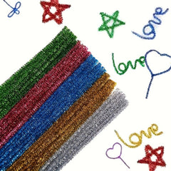 100pcs Glitter Pipe Strips for Craft Supplies - DIY Creative Crafts Decor