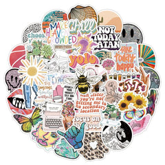 50PCS VSCO Flower Smile Landscape Stickers Vinyl Decals