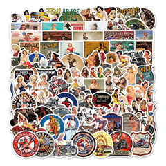 Waterproof Cartoon Motorcycle Girl Graffiti Stickers for Decoration
