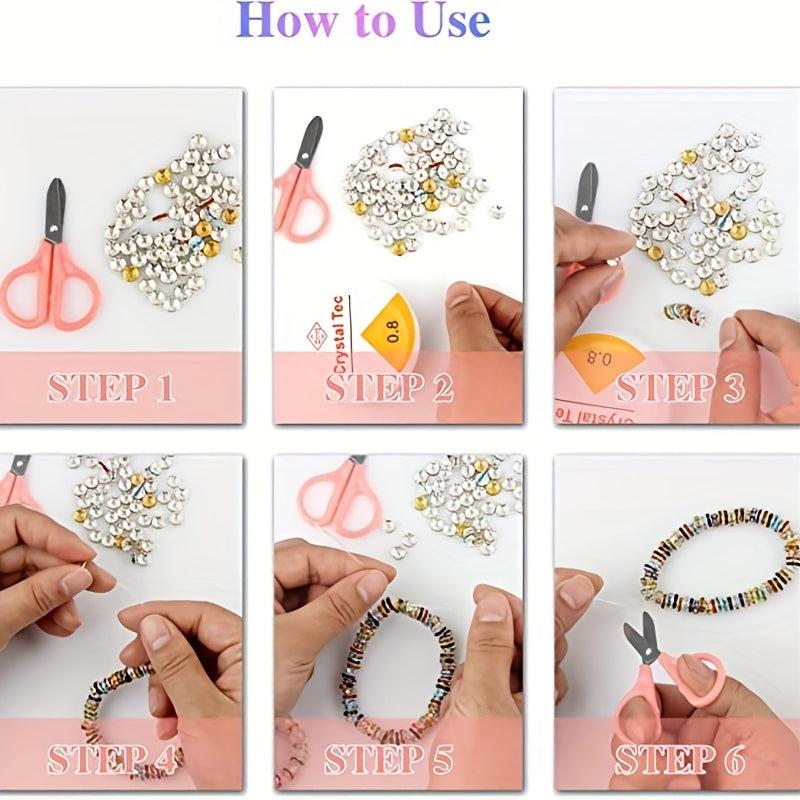 700pcs Spacer Beads Rhinestone Charms for Jewelry Making 8mm 10 Colors