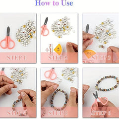 700pcs Spacer Beads Rhinestone Charms for Jewelry Making 8mm 10 Colors