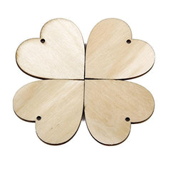 25pcs 40mm Blank Heart Wooden Slices Discs For DIY Crafts Embellishments