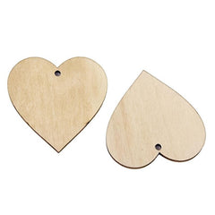 25pcs 40mm Blank Heart Wooden Slices Discs For DIY Crafts Embellishments