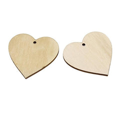25pcs 40mm Blank Heart Wooden Slices Discs For DIY Crafts Embellishments