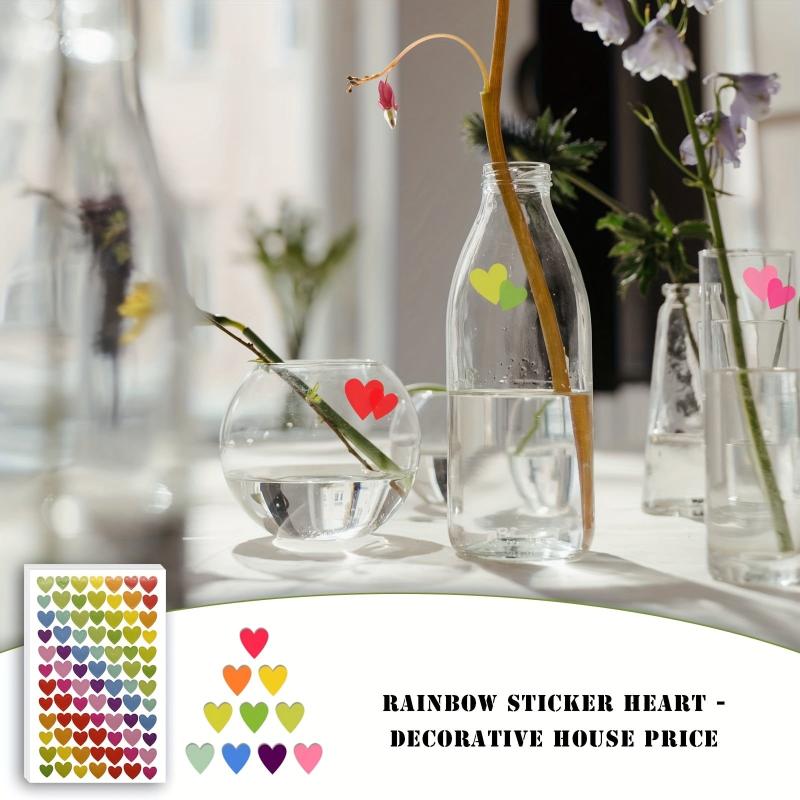 1680pcs Heart Stickers Colorful Self Adhesive Decorative Stickers