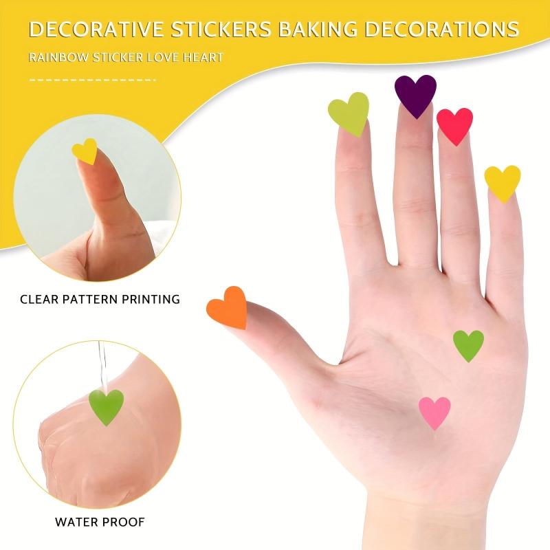 1680pcs Heart Stickers Colorful Self Adhesive Decorative Stickers