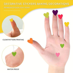 1680pcs Heart Stickers Colorful Self Adhesive Decorative Stickers