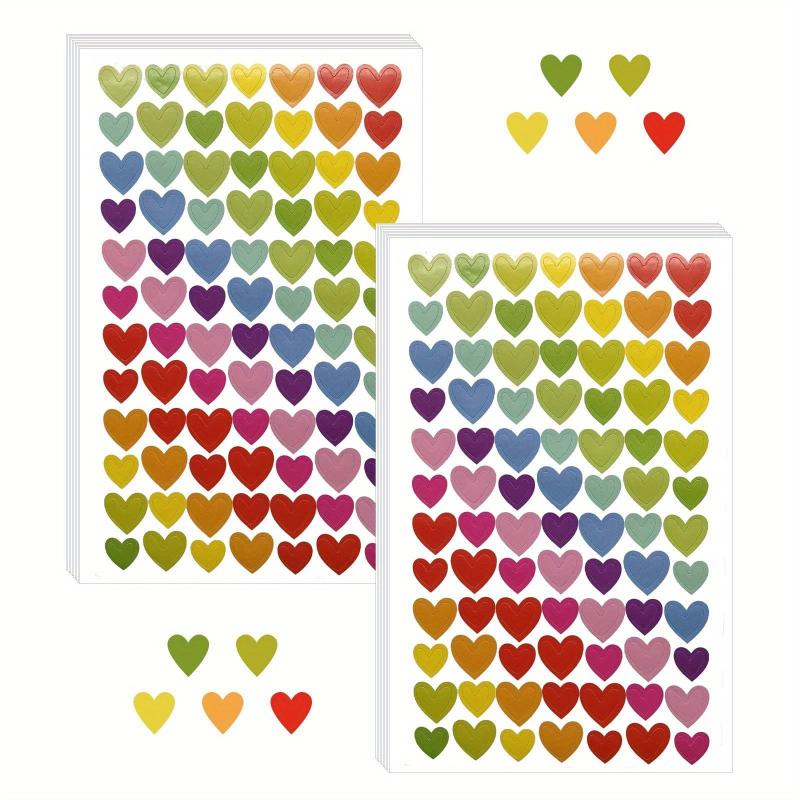 1680pcs Heart Stickers Colorful Self Adhesive Decorative Stickers