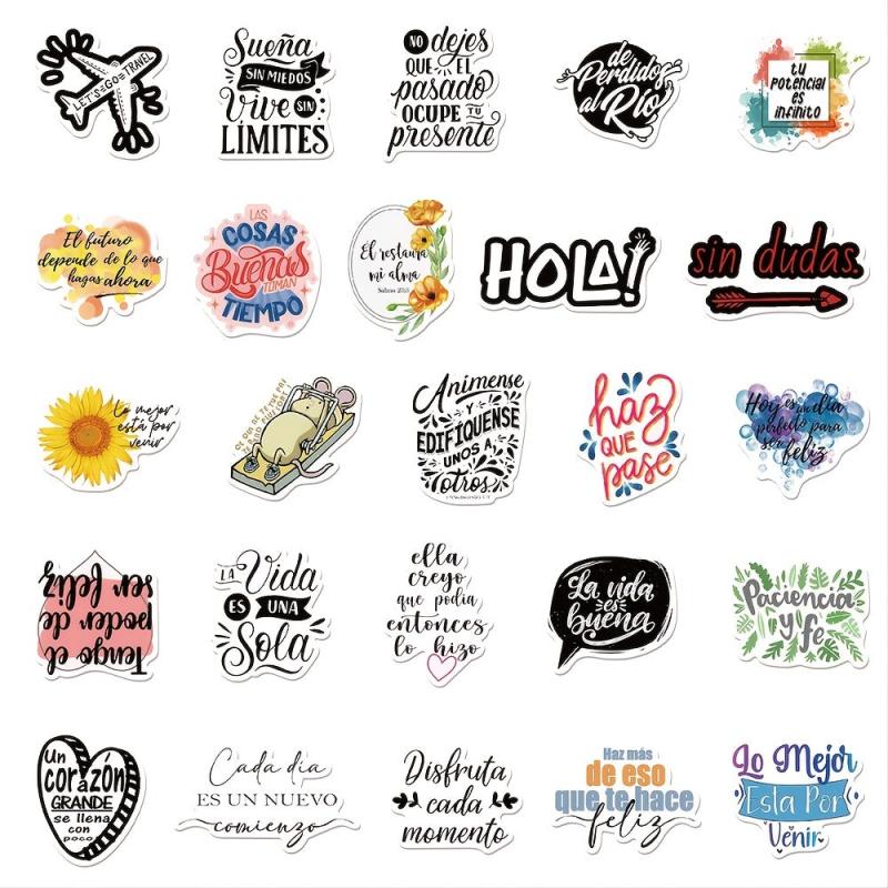 50 Inspirational Spanish Stickers for Devices & More