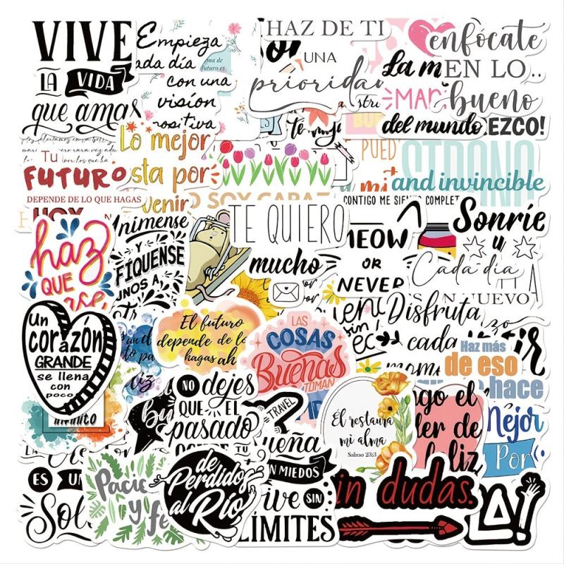 50 Inspirational Spanish Stickers for Devices & More