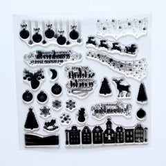 Christmas Deer House Snowflake Silicone Seal for Creative Painting