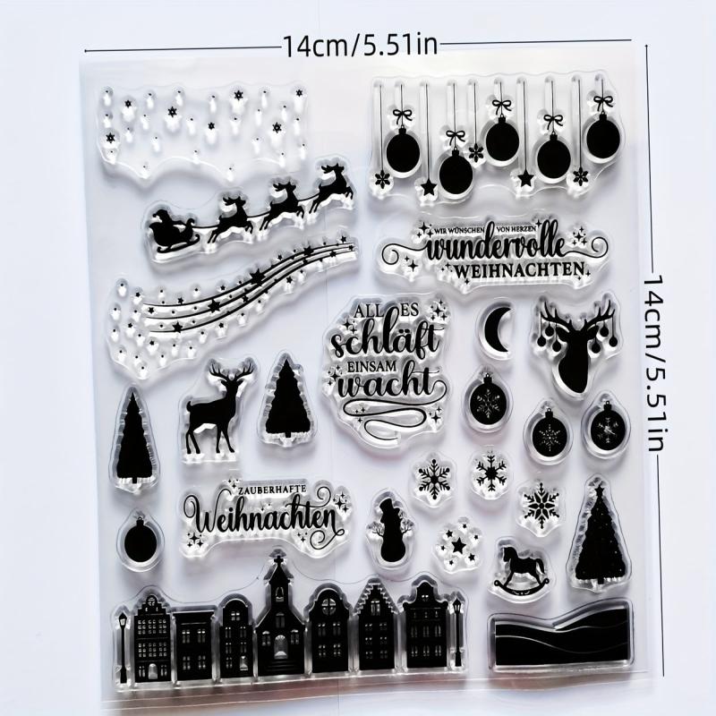 Christmas Deer House Snowflake Silicone Seal for Creative Painting