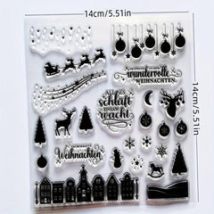 Christmas Deer House Snowflake Silicone Seal for Creative Painting