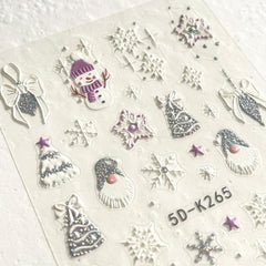 5D Embossed 3D Christmas Nail Art Stickers Nail Art Holiday Nail Supplies