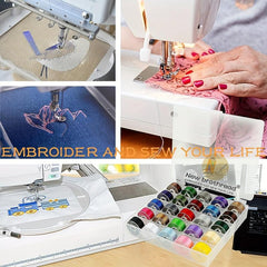 25pcs Plastic Thread Spools For Sewing Machines With Thread Box
