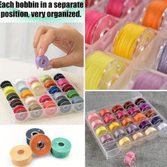 25pcs Plastic Thread Spools For Sewing Machines With Thread Box