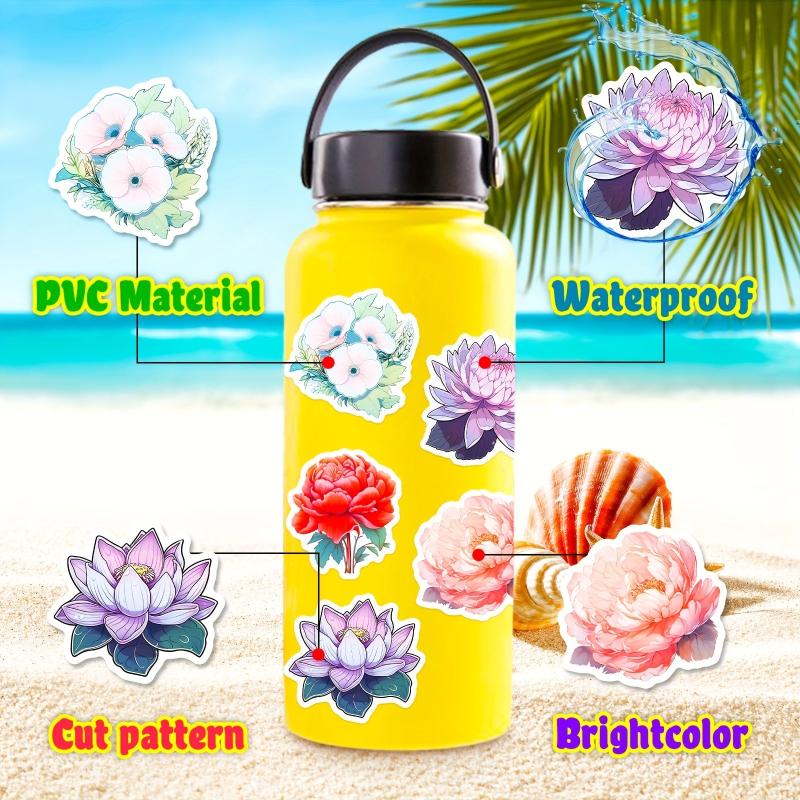 100PCS Flower Stickers Pack Waterproof Vinyl Flower Graffiti Decals