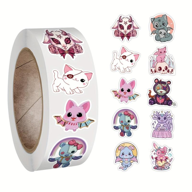 500pcs Gothic Stickers Roll Vinyl Halloween Stickers For Kids Teens