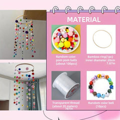 Pom Pom Balls Wind Chimes DIY Set Room Decoration Pendant