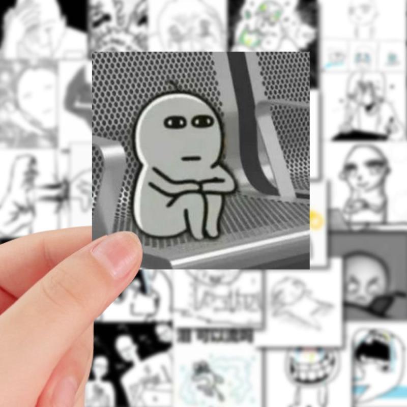 48pcs Crazy Emoticon Materials Album Sticker DIY Computer Scrapbooking Stickers
