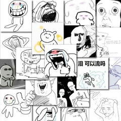 48pcs Crazy Emoticon Materials Album Sticker DIY Computer Scrapbooking Stickers