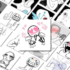 48pcs Crazy Emoticon Materials Album Sticker DIY Computer Scrapbooking Stickers