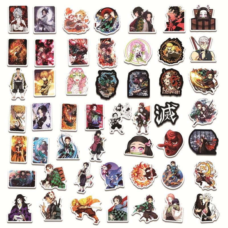 50pcs Manga Ghost Exterminator Stickers for Water Cup and Notebook