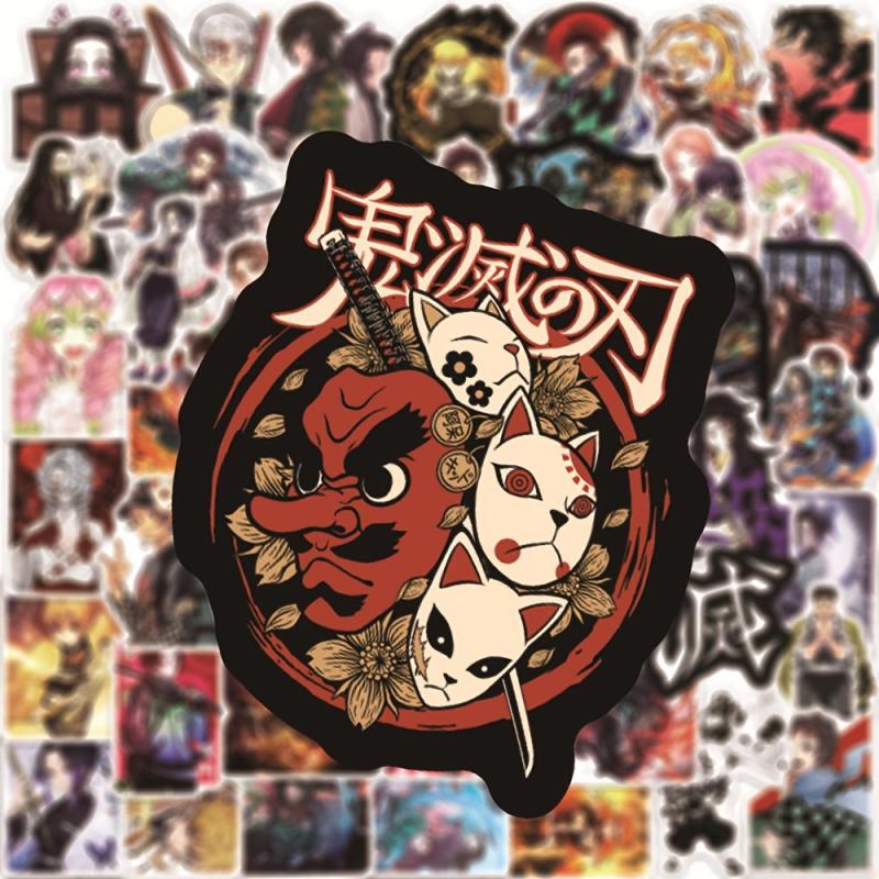 50pcs Manga Ghost Exterminator Stickers for Water Cup and Notebook
