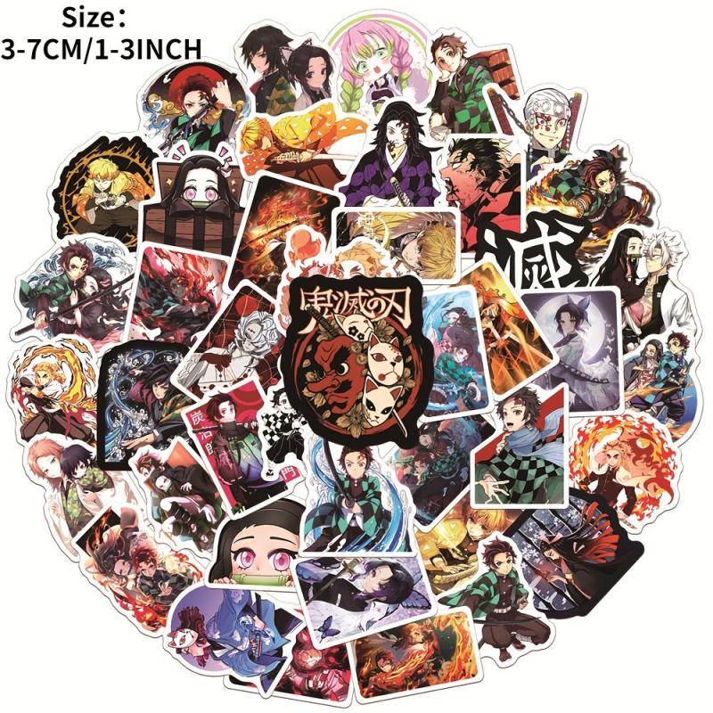50pcs Manga Ghost Exterminator Stickers for Water Cup and Notebook