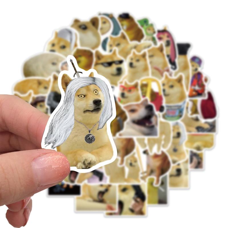 50 Funny Dog Meme Stickers Laptop Skateboards Luggage Phone Toy Waterproof