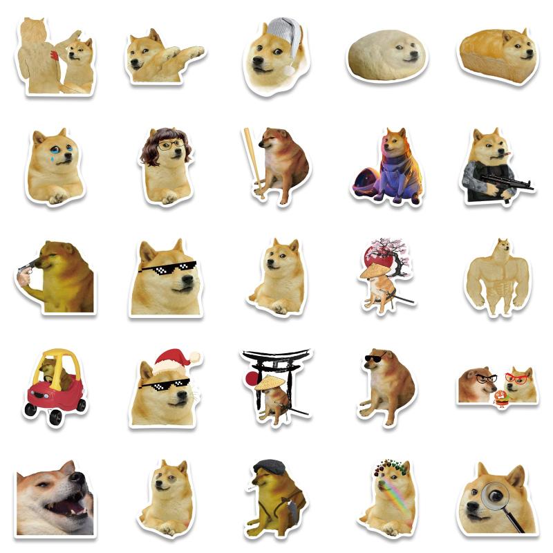 50 Funny Dog Meme Stickers Laptop Skateboards Luggage Phone Toy Waterproof