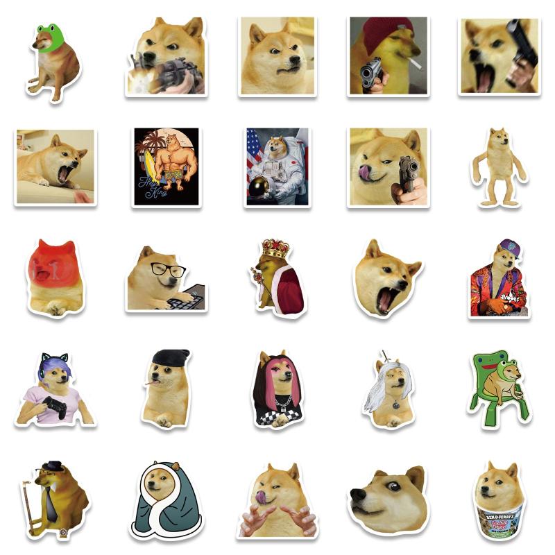 50 Funny Dog Meme Stickers Laptop Skateboards Luggage Phone Toy Waterproof