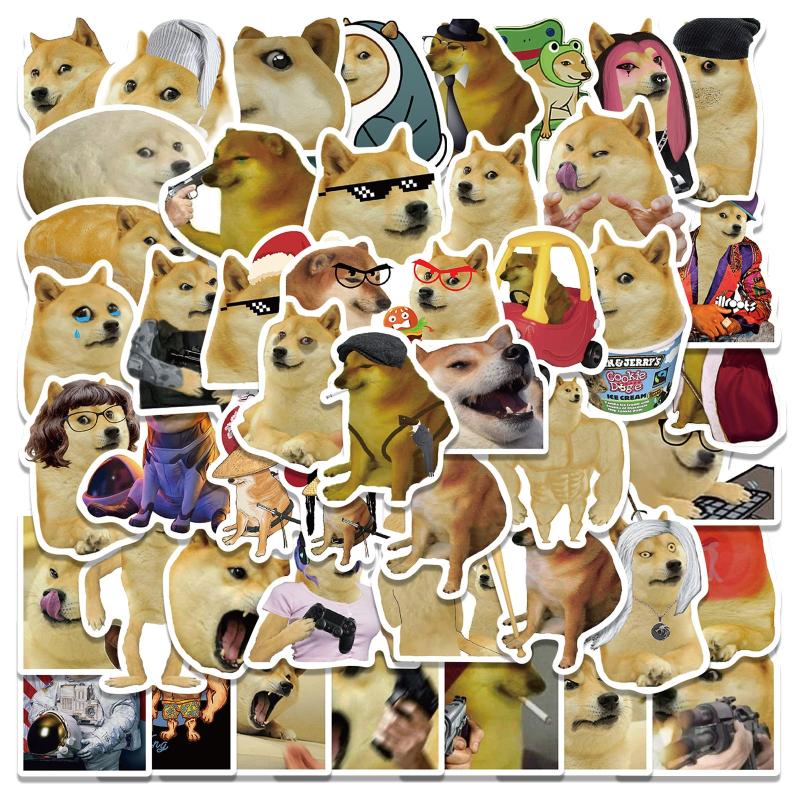 50 Funny Dog Meme Stickers Laptop Skateboards Luggage Phone Toy Waterproof
