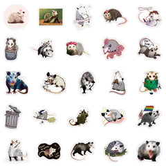 50pcs Opossum Sticker Waterproof Travel Case Water Bottles Laptop