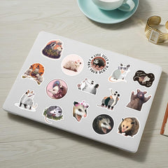 50pcs Opossum Sticker Waterproof Travel Case Water Bottles Laptop