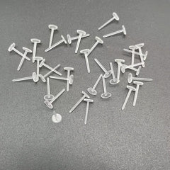 Clear Plastic Ear Studs Earring Accessories Flat Pins