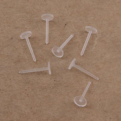 Clear Plastic Ear Studs Earring Accessories Flat Pins