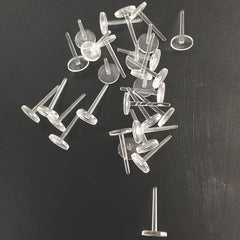 Clear Plastic Ear Studs Earring Accessories Flat Pins