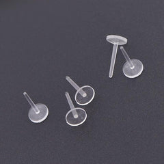 Clear Plastic Ear Studs Earring Accessories Flat Pins