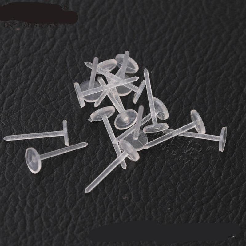 Clear Plastic Ear Studs Earring Accessories Flat Pins