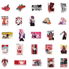 50pcs Anime Chainsaw Man Series Waterproof Stickers DIY Creative Toys