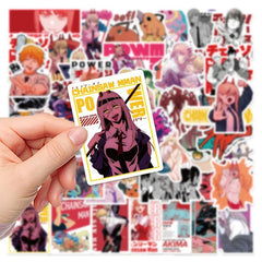 50pcs Anime Chainsaw Man Series Waterproof Stickers DIY Creative Toys