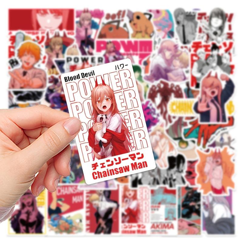 50pcs Anime Chainsaw Man Series Waterproof Stickers DIY Creative Toys